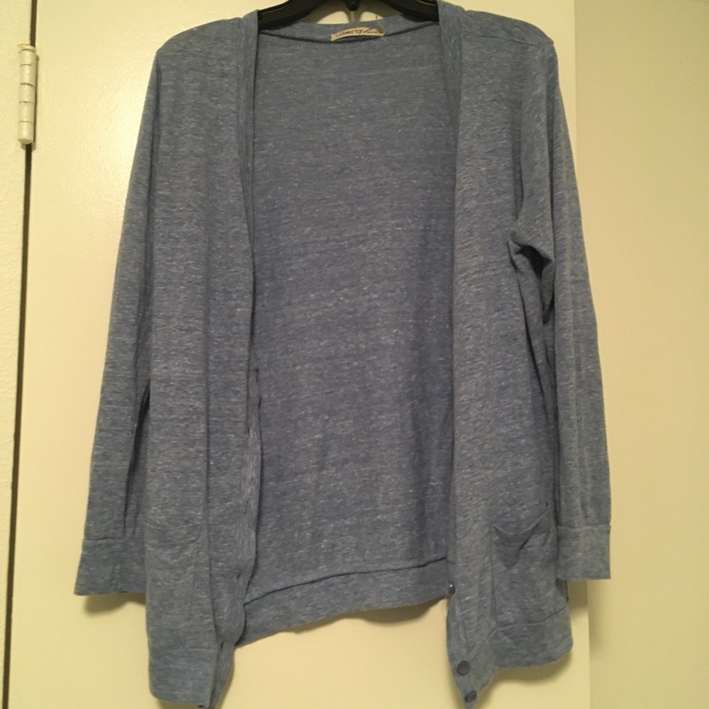 Light cardigan style jacket light blue and white